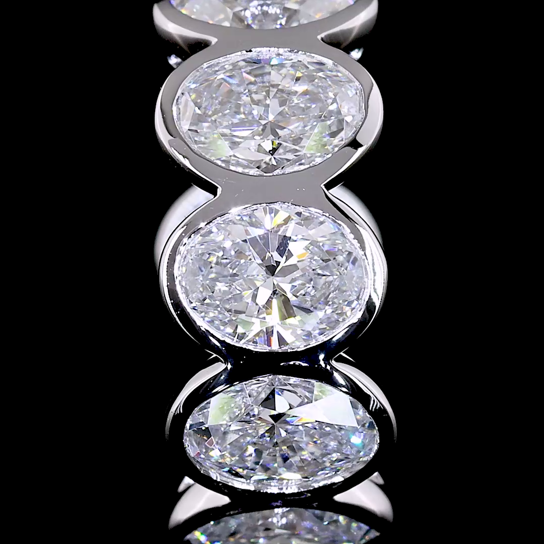 3.03 CTTW Oval Lab Diamond Huggies Earring 16.3mm 14k White Gold E Color and VS Clarity jewelry-spot-usa
