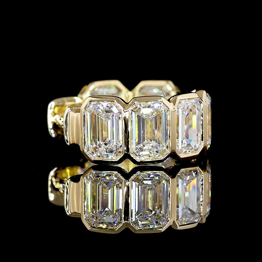 4.93 CTTW Emerald Lab Diamond Huggies Earring 14k Yellow Gold F Color and VVS2 Clarity jewelry-spot-usa