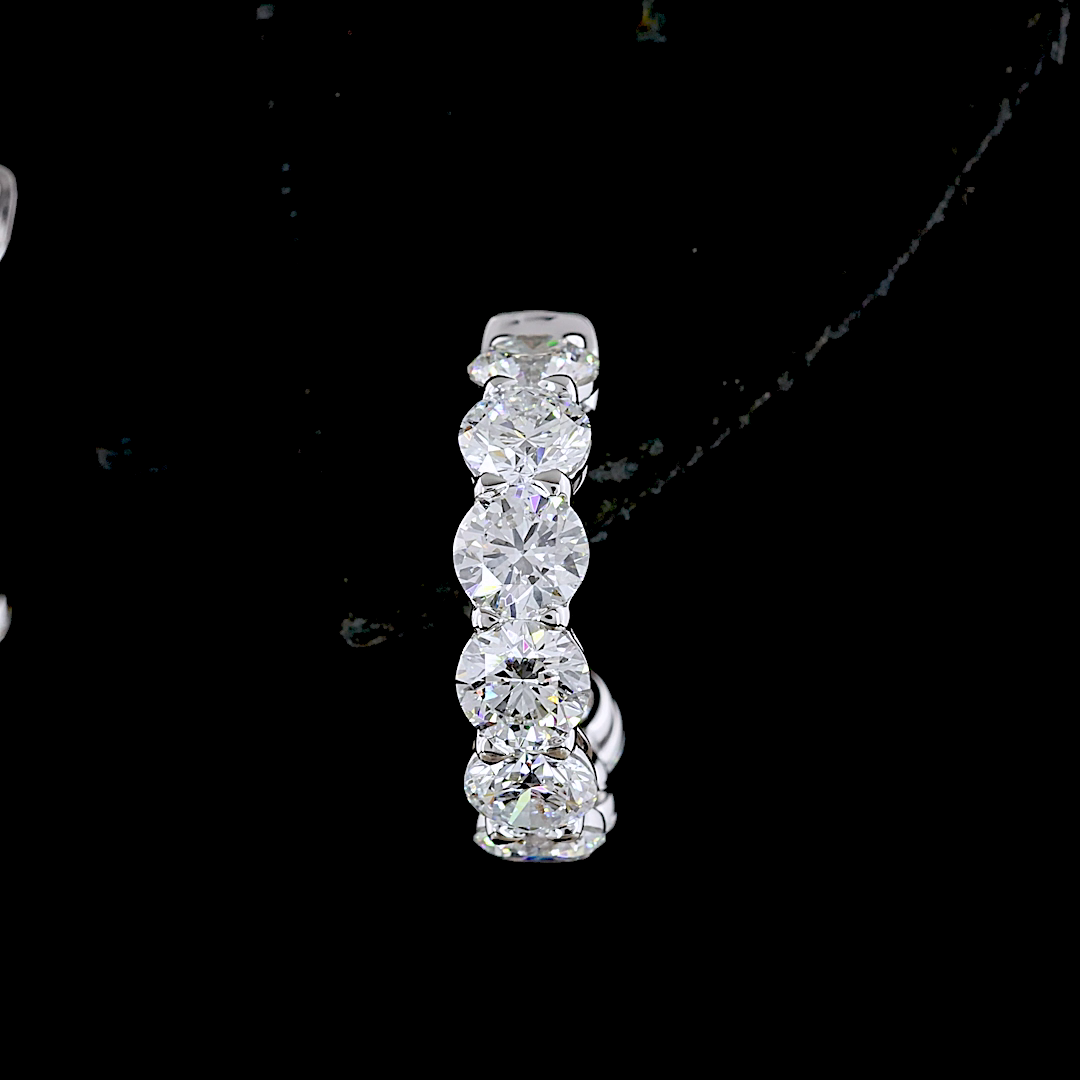 2.86 CTTW Round Lab Diamond C Hoops Earring 14k White Gold E Color and VS Clarity jewelry-spot-usa