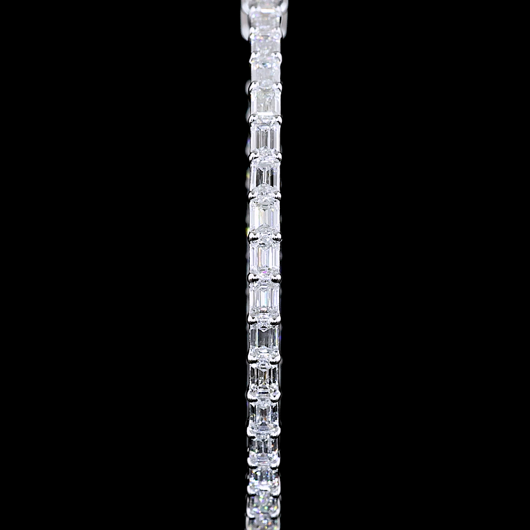 3.31 CTTW Emerald Lab Diamond Hoops Earring 38mm 14k White Gold F Color and VS1 Clarity jewelry-spot-usa