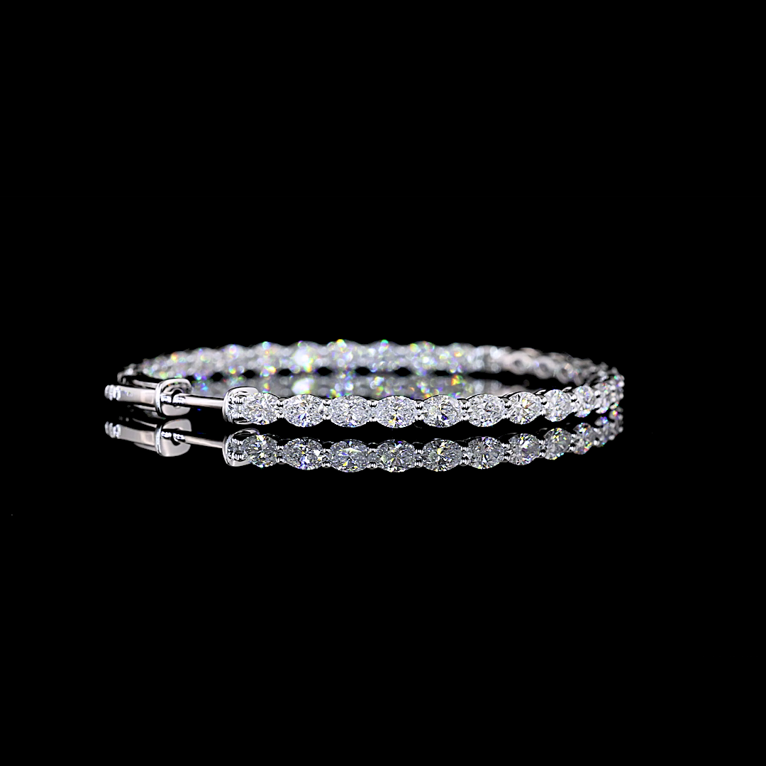 3.87 CTTW Oval Lab Diamond Hoops Earring 38.2mm 14k White Gold E Color and VS1 Clarity jewelry-spot-usa