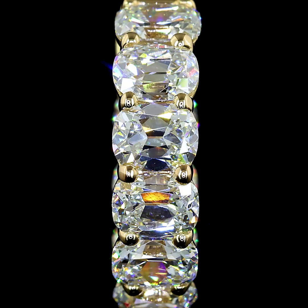 3.95 CTTW Antique Cushion Lab Diamond Huggies Earring 15.8mm 14k Yellow Gold (E Color and VS Clarity)
