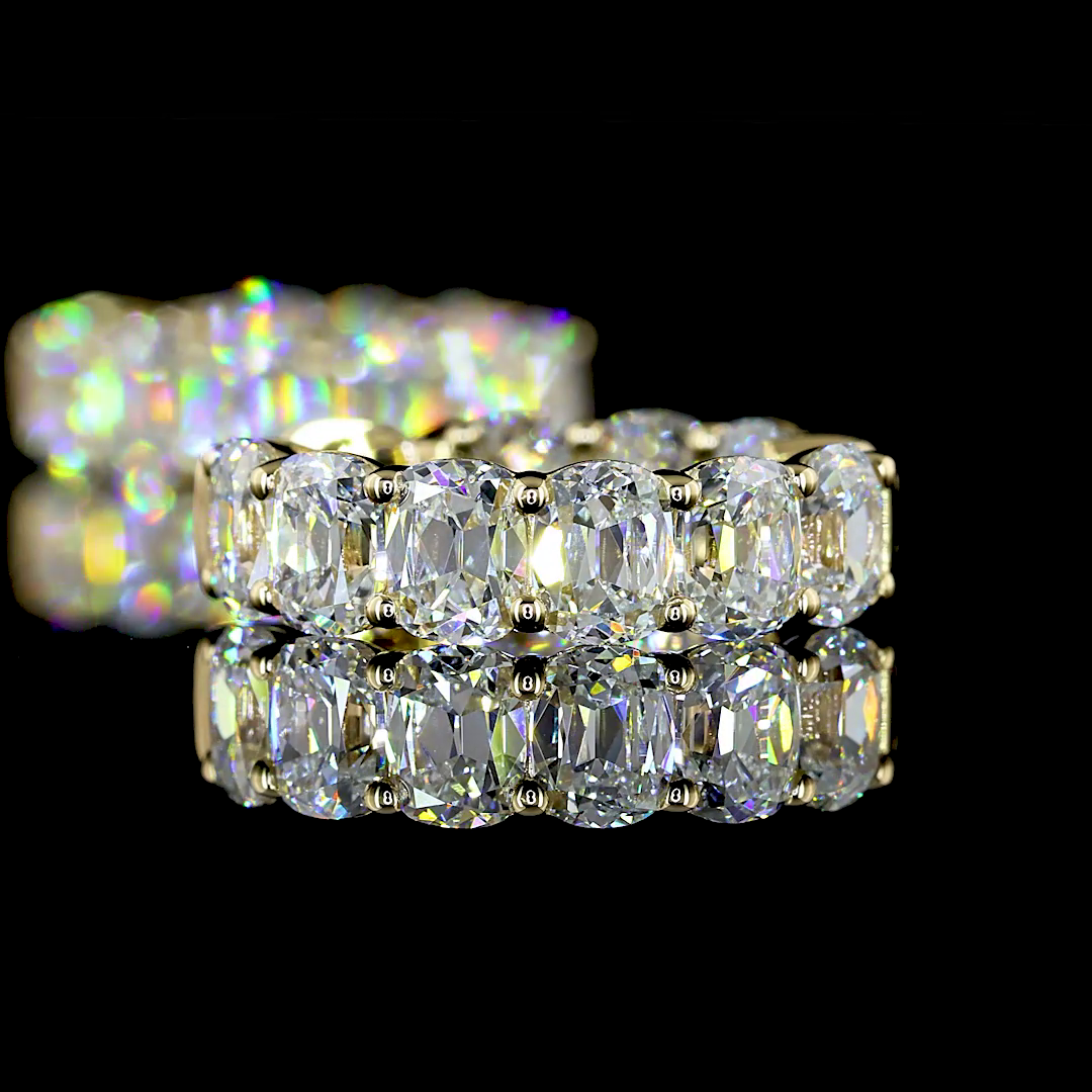 3.95 CTTW Antique Cushion Lab Diamond Huggies Earring 15.8mm 14k Yellow Gold (E Color and VS Clarity)