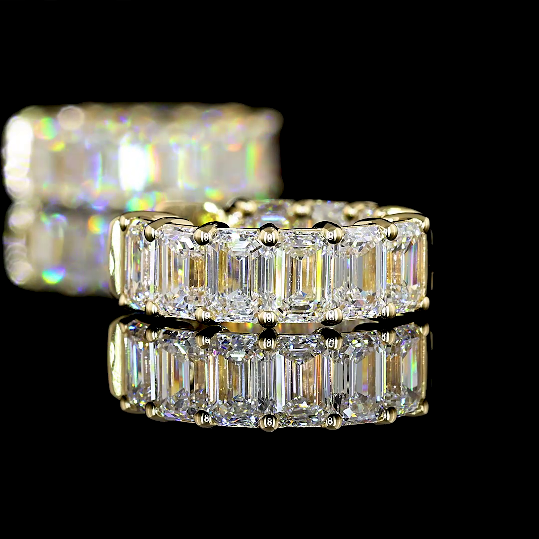 3.44 CTTW Emerald Lab Diamond Huggies Earring (E Color and VS Clarity)