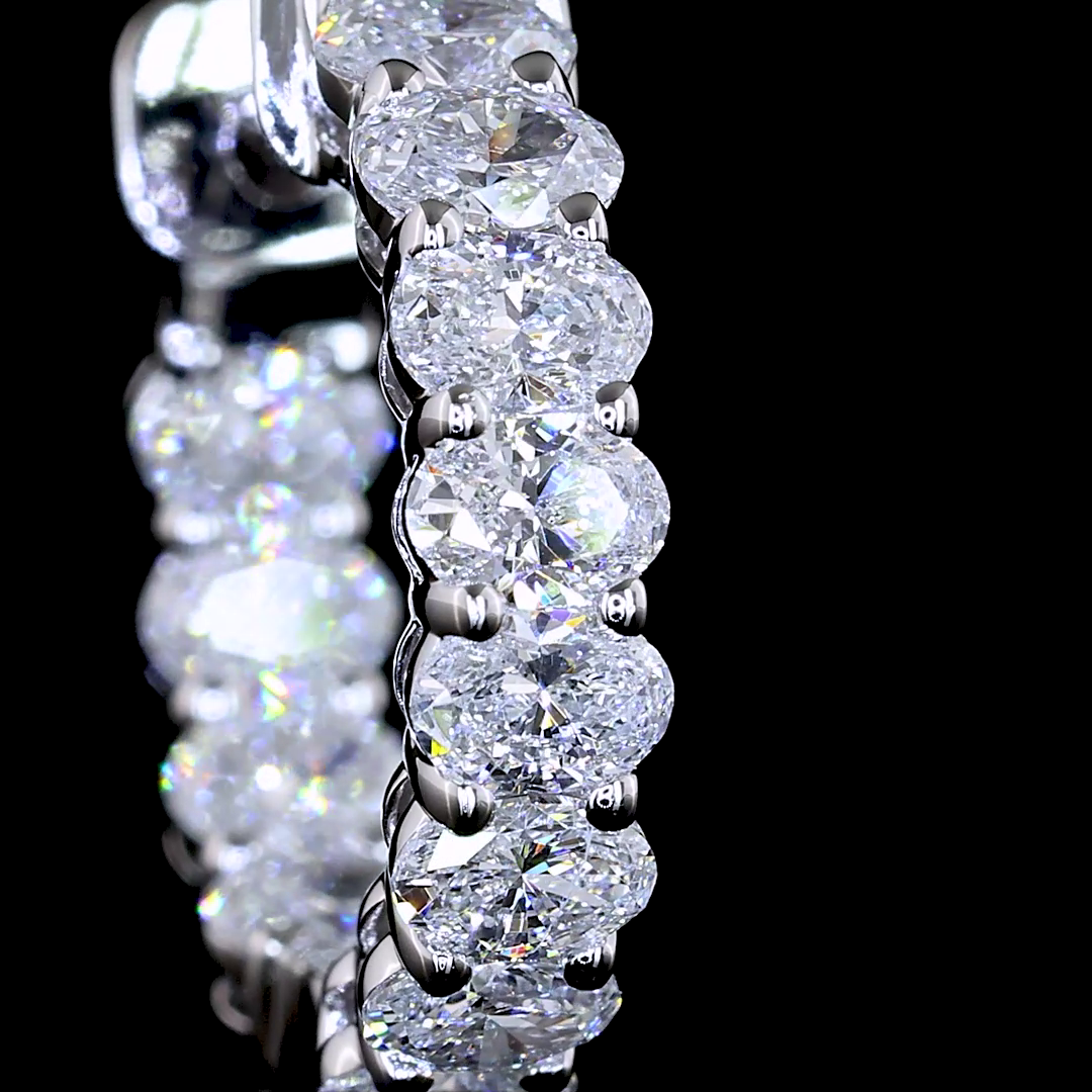 1.29 CTTW Oval Lab Diamond Huggies Earring (E Color and VS Clarity)
