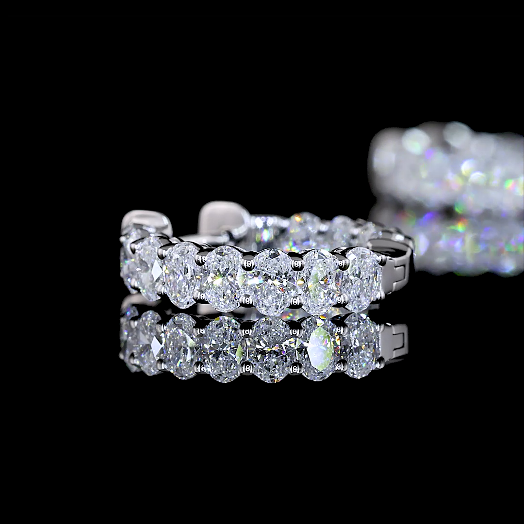 1.29 CTTW Oval Lab Diamond Huggies Earring (E Color and VS Clarity)