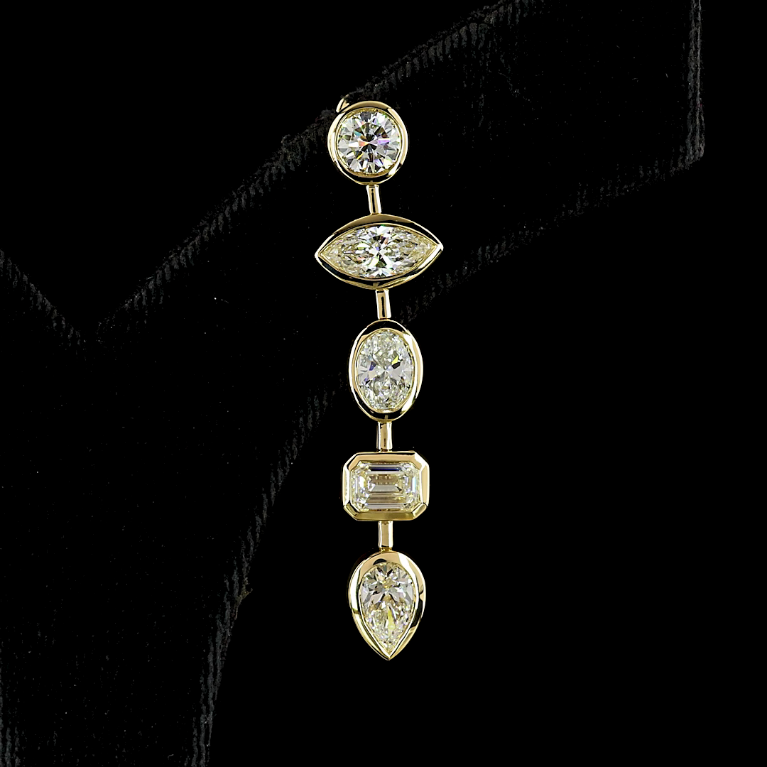 5.17 CTTW MIX Lab Diamond Hanging Earring 14k Yellow Gold F Color and VS2 Clarity jewelry-spot-usa