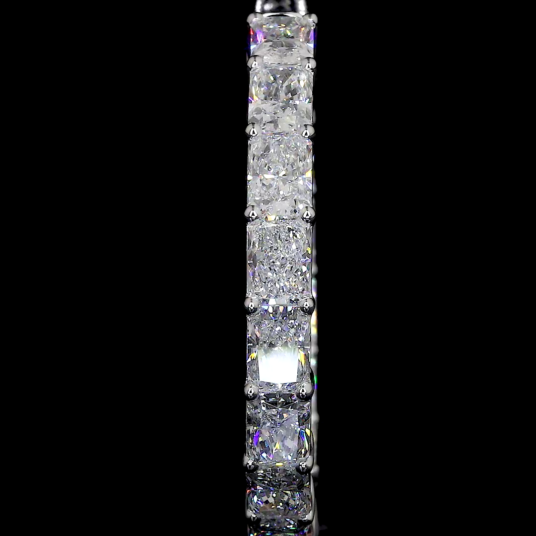 10.19 CTTW Radiant Lab Diamond Hoops Earring 32mm 14k White Gold F Color and VS2 Clarity jewelry-spot-usa
