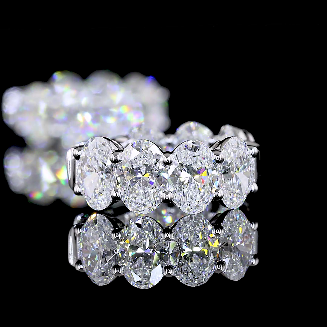 3.91 CTTW Oval Lab Diamond Huggies Earring (E Color and VS Clarity)