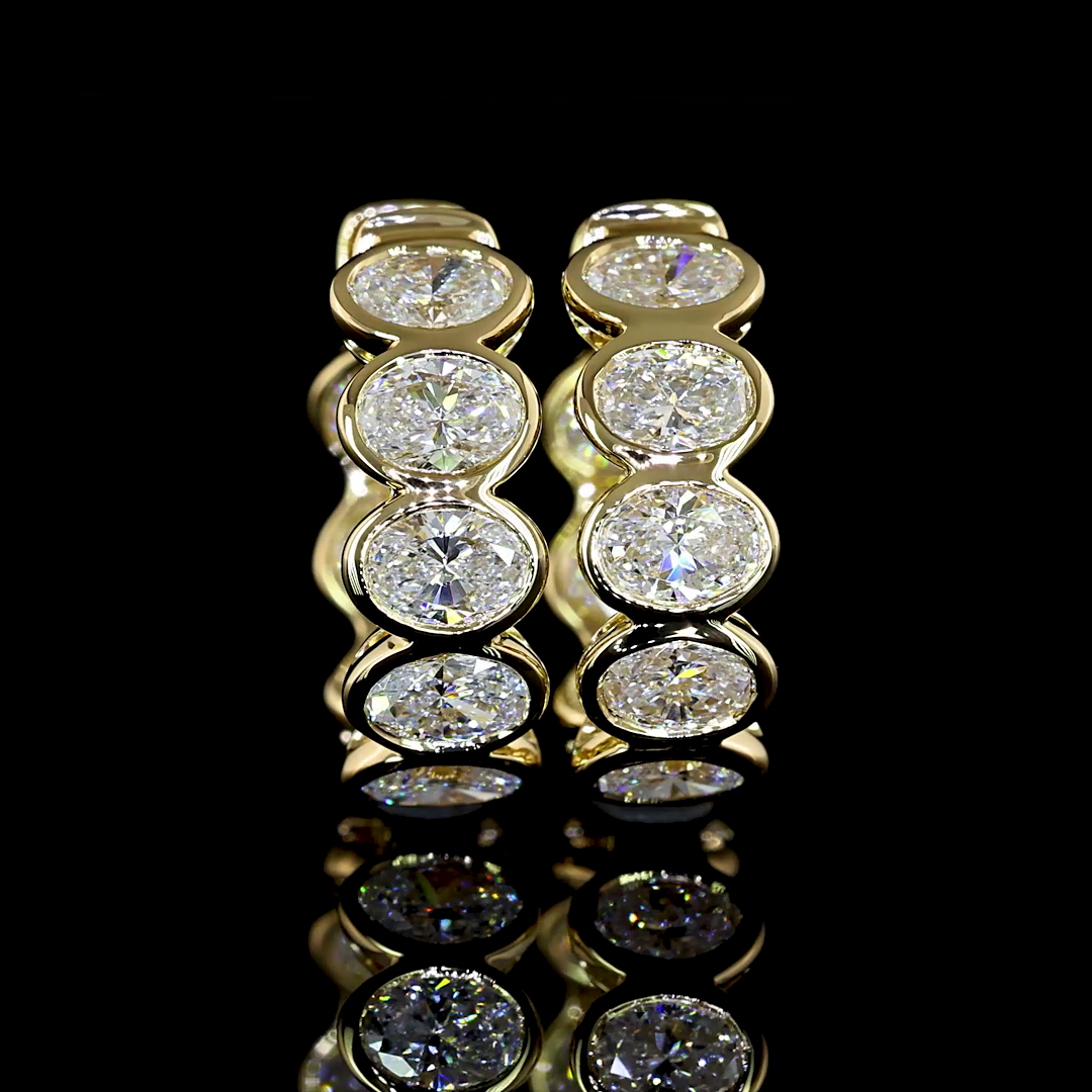 1.95 CTTW Oval Lab Diamond Huggies Earring 14.3mm 14k Yellow Gold E/F Color and VS/VS1 Clarity jewelry-spot-usa
