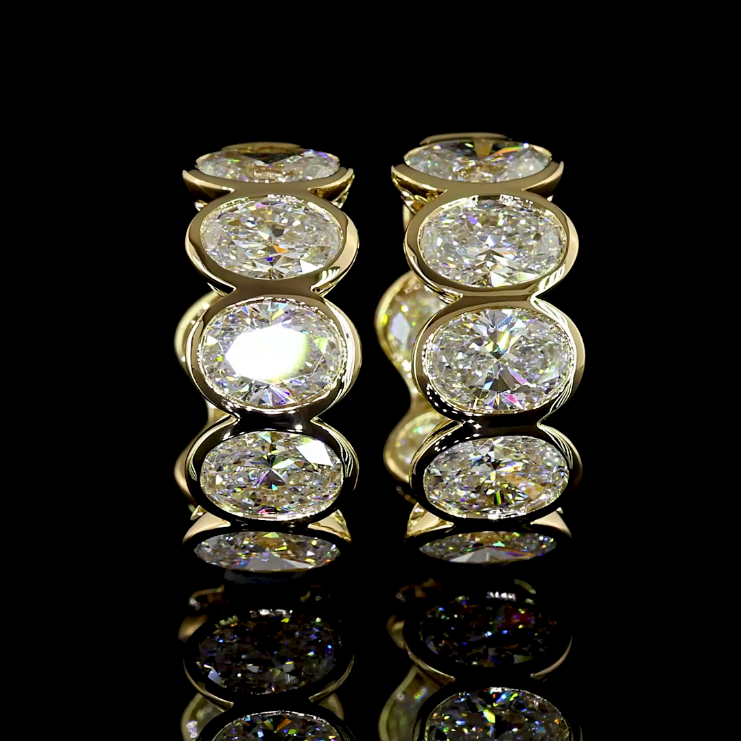 1.91 CTTW Oval Lab Diamond Huggies Earring 14k Yellow Gold E Color and VS/VS2 Clarity jewelry-spot-usa