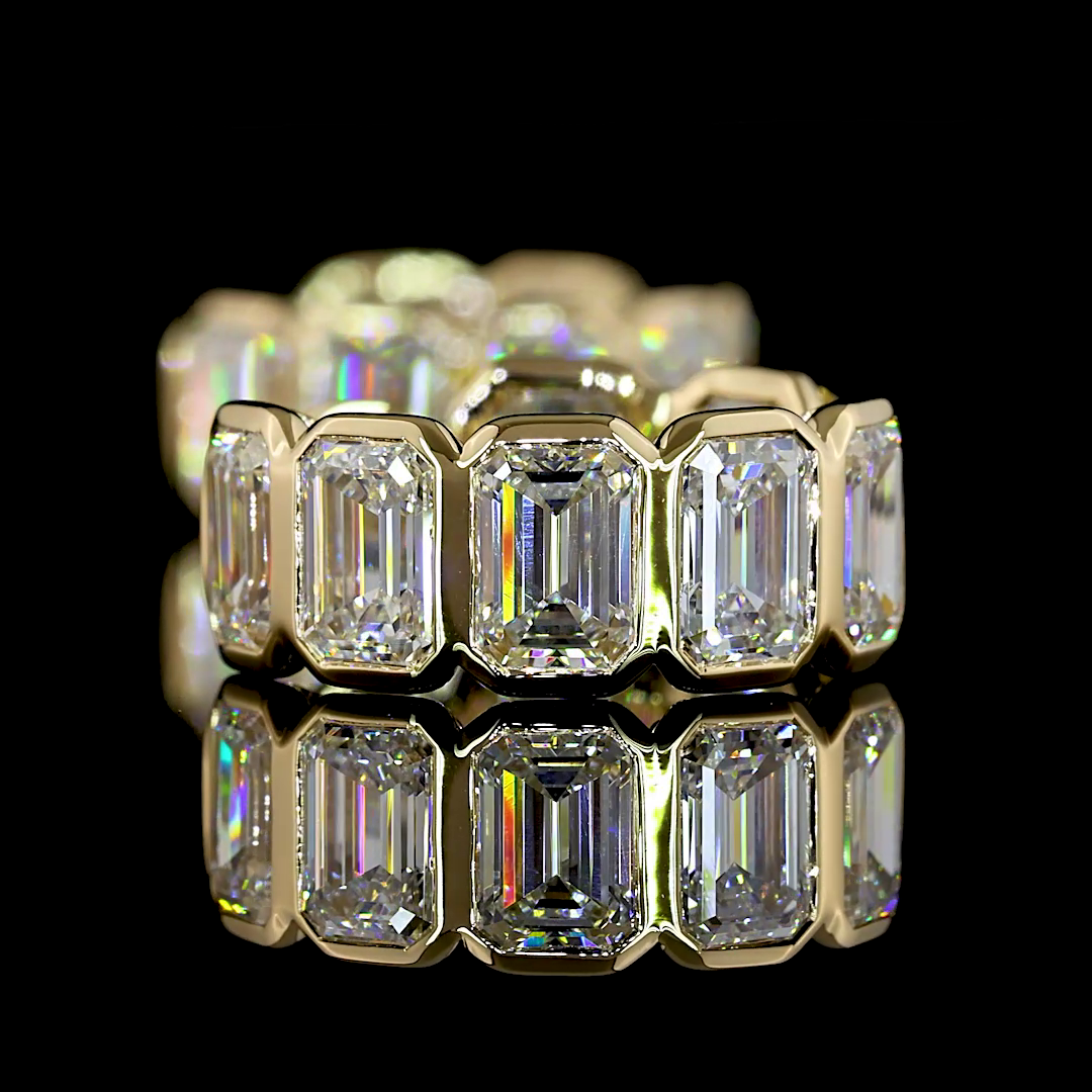4.08 CTTW Emerald Lab Diamond Huggies Earring 14.6mm 14k Yellow Gold D/E Color and VS1/VS2 Clarity jewelry-spot-usa