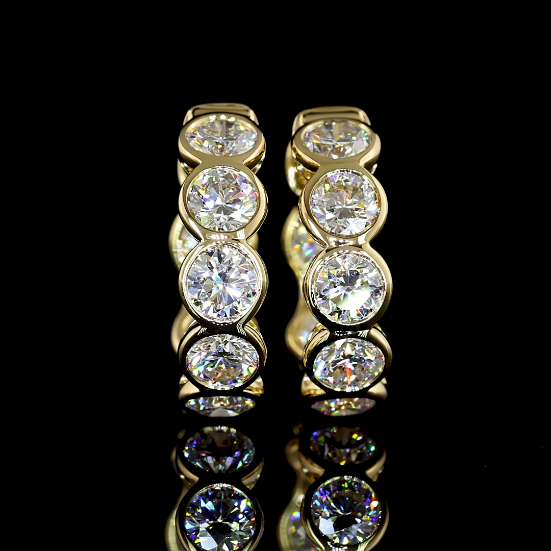 2.00 CTTW Round Lab Diamond Huggies Earring 14mm 14k Yellow Gold E Color and VS Clarity jewelry-spot-usa