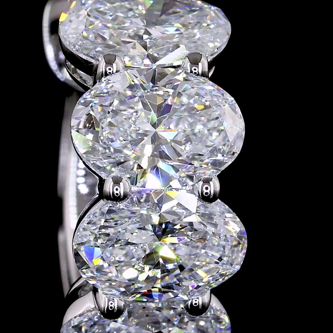 3.59 CTTW Oval Lab Diamond Huggies Earring