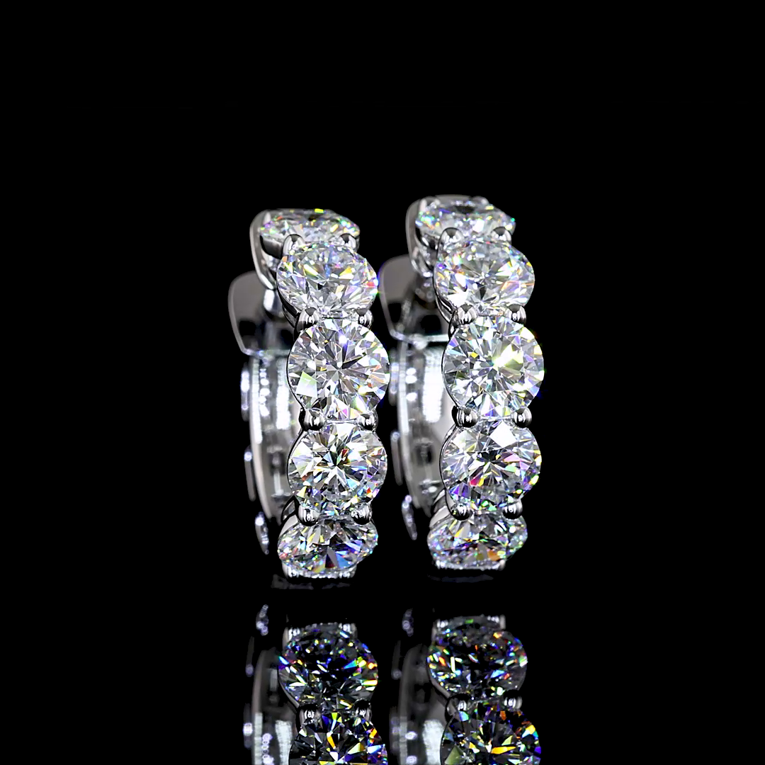1.87 CTTW Round Lab Diamond Huggies Earring 14.72mm 14k White Gold E Color and VS/VS2 Clarity jewelry-spot-usa