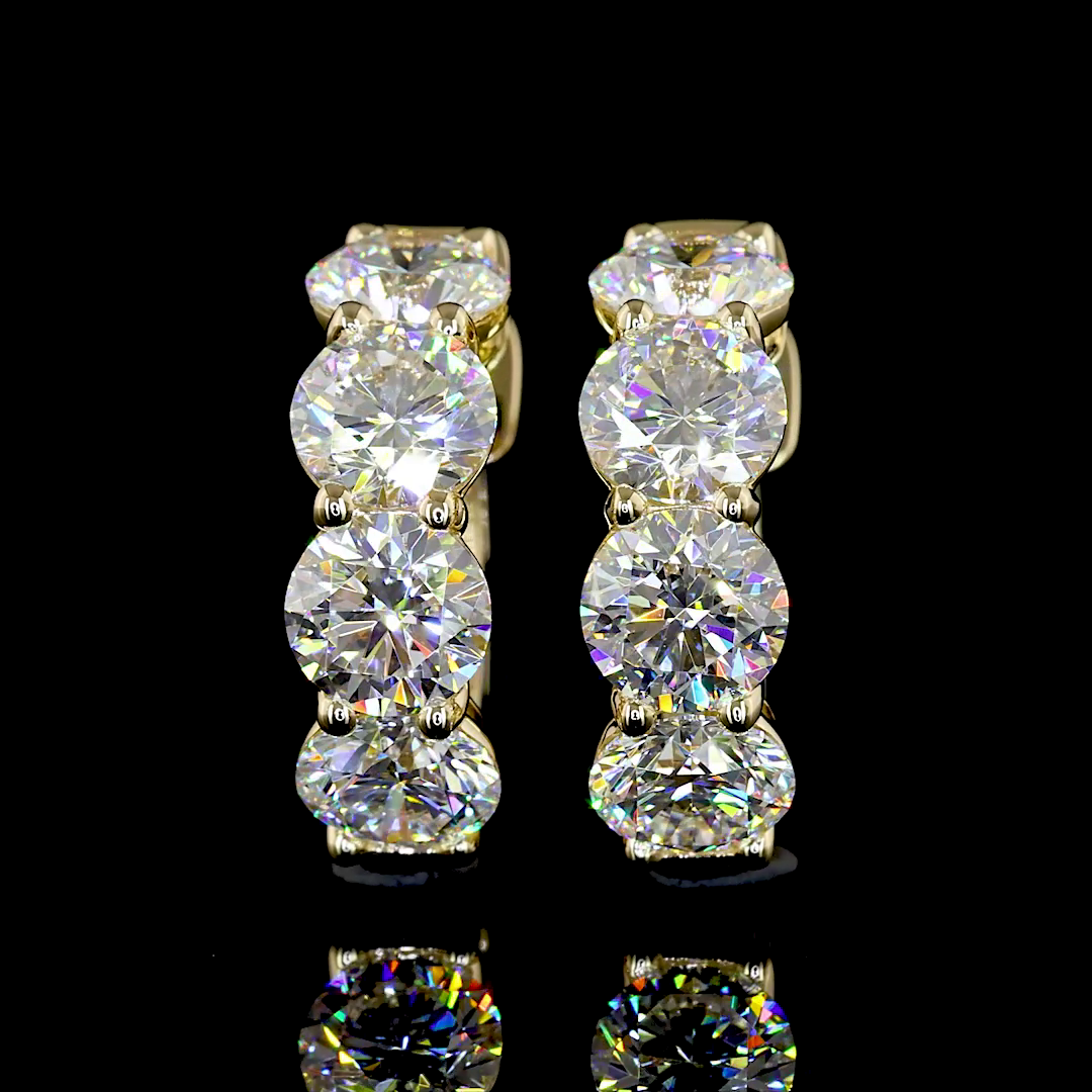 3.43 CTTW Round Lab Diamond Huggies Earring 15.8mm 14k Yellow Gold E Color and VS2/VS Clarity jewelry-spot-usa