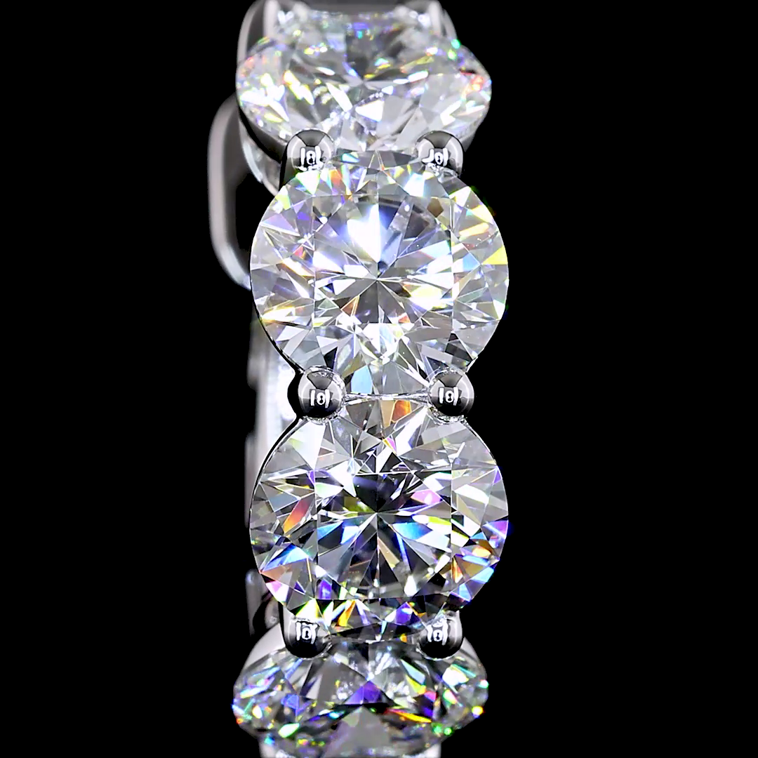 4.94 CTTW Round Lab Diamond Huggies Earring 17.3mm 14k White Gold E Color and VS Clarity jewelry-spot-usa