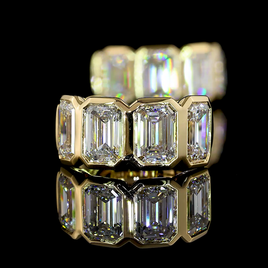 3.51 CTTW Emerald Lab Diamond Huggies Earring 14.5mm 14k Yellow Gold E Color and VS Clarity jewelry-spot-usa