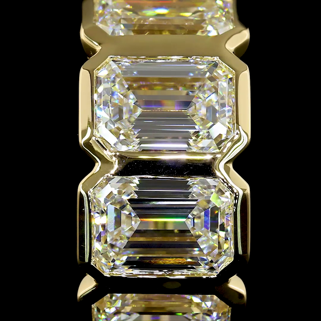 5.14 CTTW Emerald Lab Diamond Huggies Earring 15.51mm 14k Yellow Gold E Color and VS Clarity jewelry-spot-usa