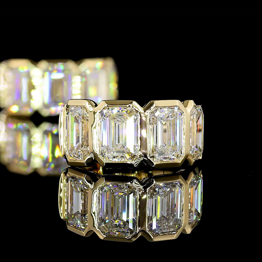 5.14 CTTW Emerald Lab Diamond Huggies Earring 15.51mm 14k Yellow Gold E Color and VS Clarity jewelry-spot-usa