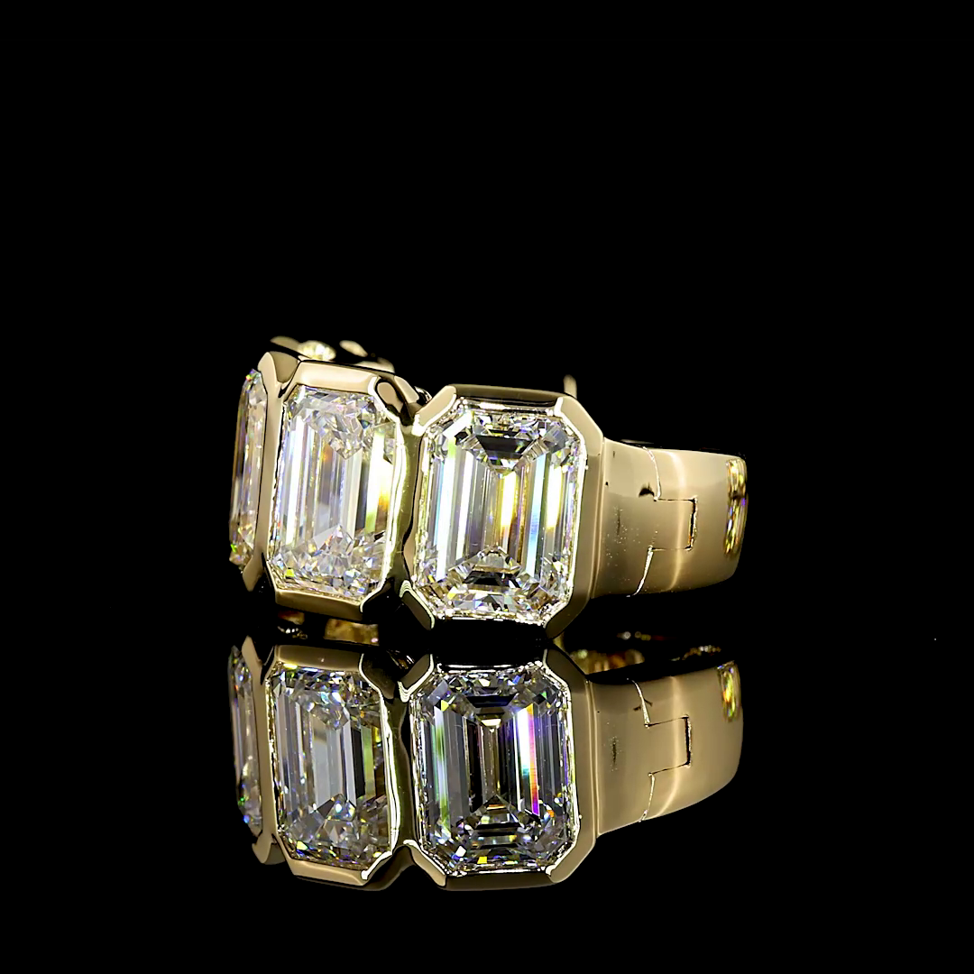 5.14 CTTW Emerald Lab Diamond Huggies Earring 15.51mm 14k Yellow Gold E Color and VS Clarity jewelry-spot-usa