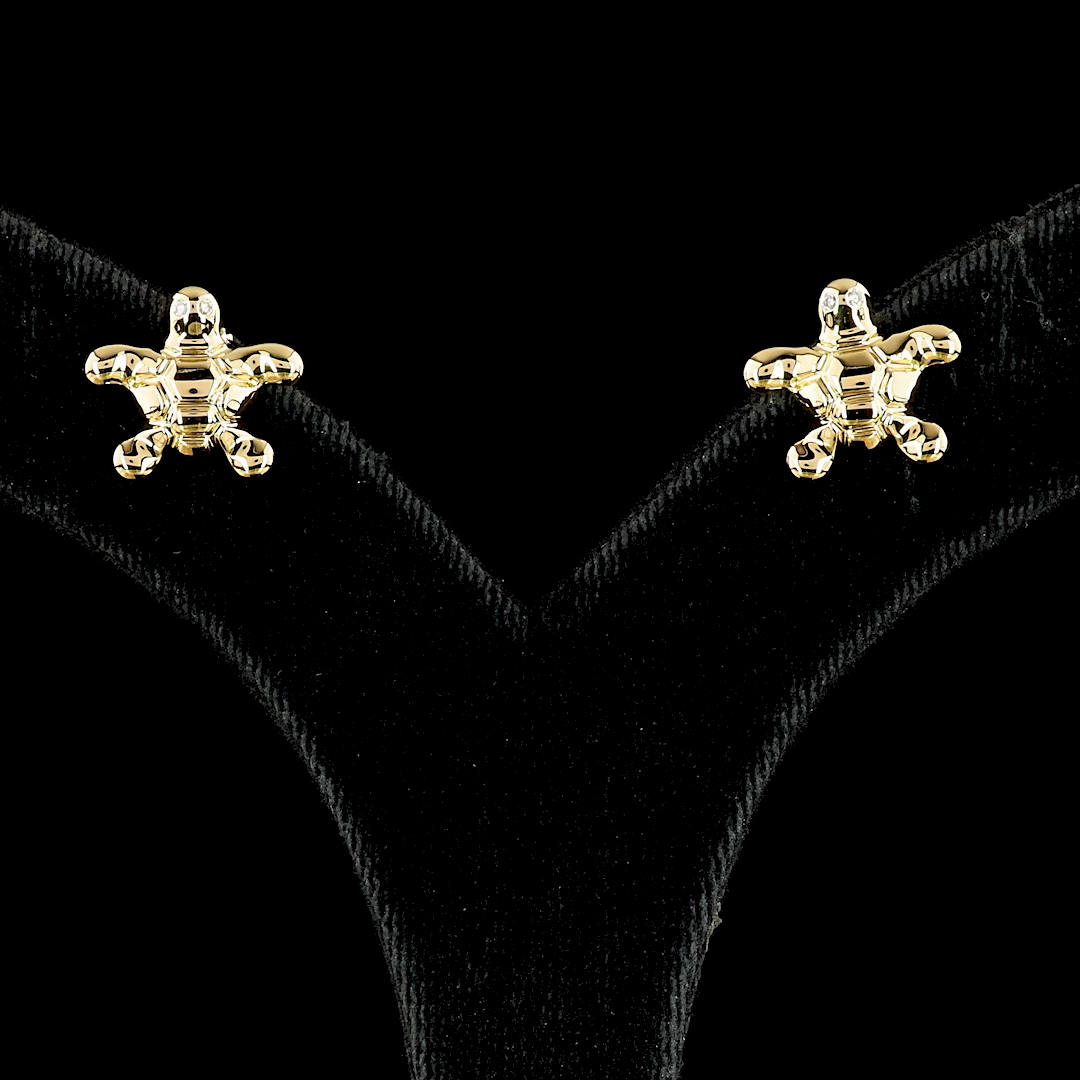 0.03 CTTW Round Lab Diamond Symbol Earring 18k Yellow Gold F Color and VS2 Clarity jewelry-spot-usa