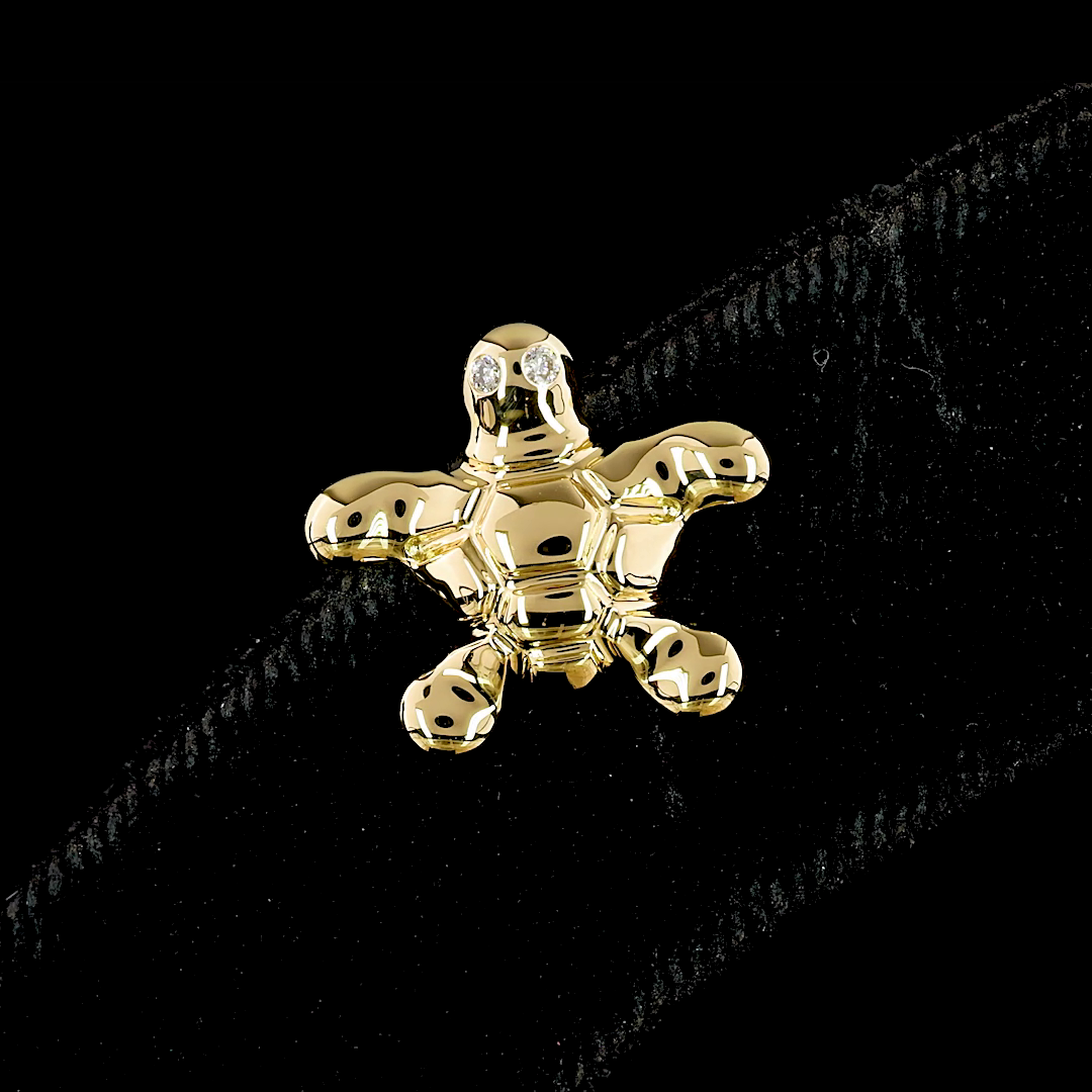 0.03 CTTW Round Lab Diamond Symbol Earring 18k Yellow Gold F Color and VS2 Clarity jewelry-spot-usa
