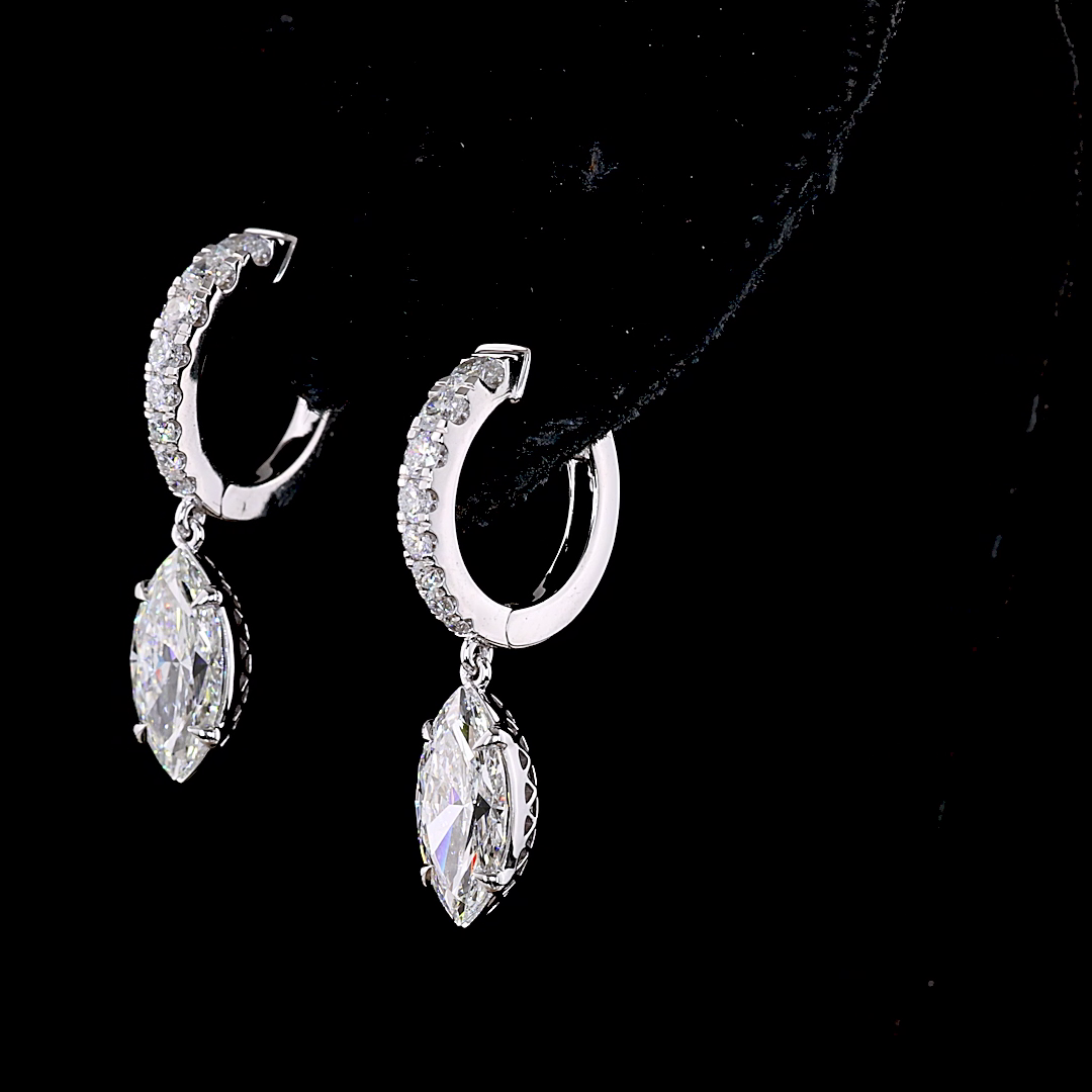 2.81 CTTW MIX Lab Diamond Hanging Earring 14k White Gold F Color and VS2 Clarity jewelry-spot-usa
