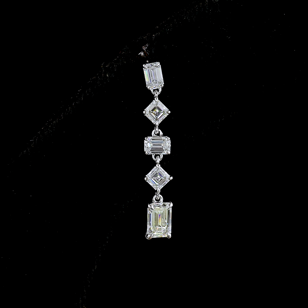 1.80 CTTW MIX Lab Diamond Hanging Earring 14k White Gold E Color and VS Clarity jewelry-spot-usa