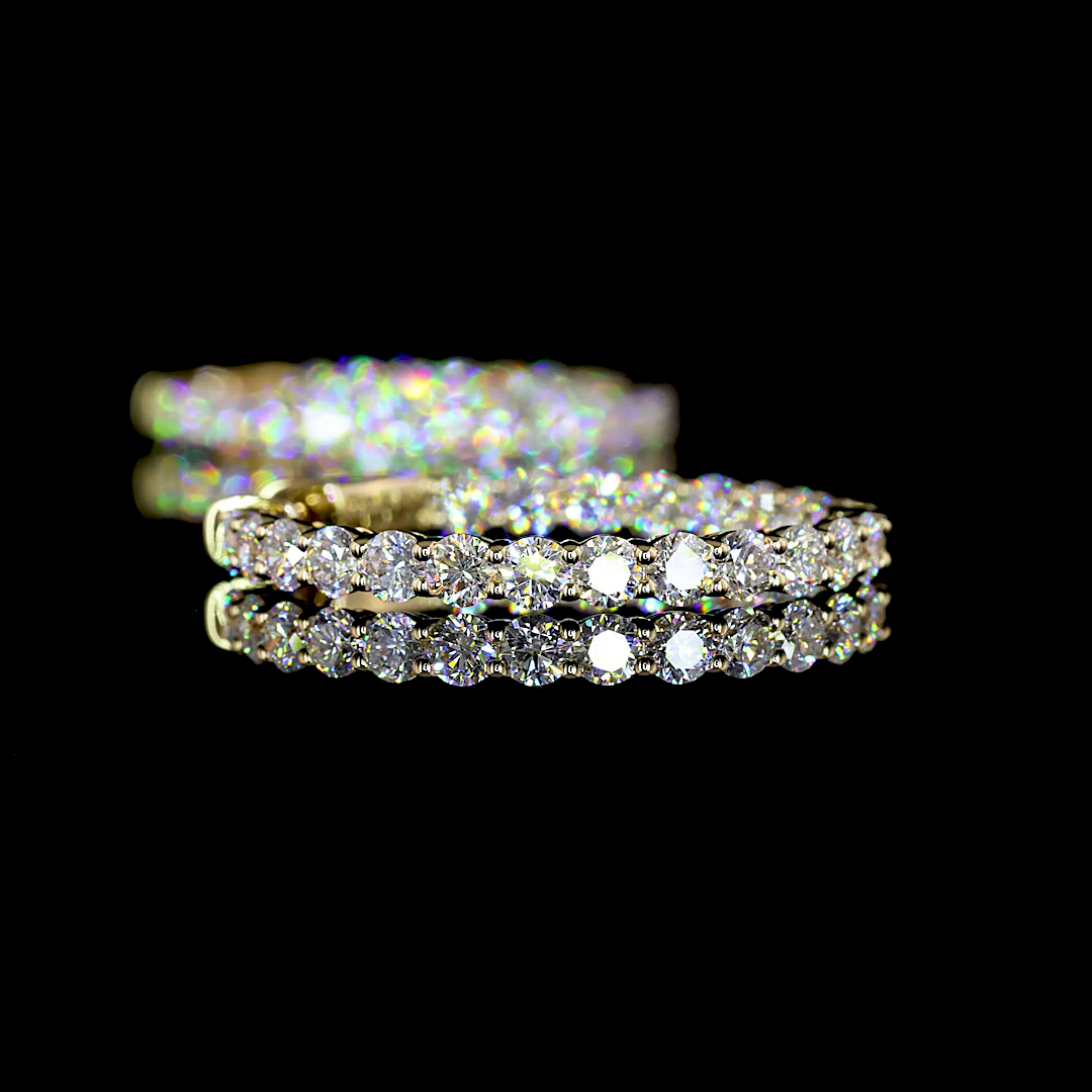 2.29 CTTW Round Lab Diamond Hoops Earring 23.4mm 14k Yellow Gold E Color and VS Clarity jewelry-spot-usa