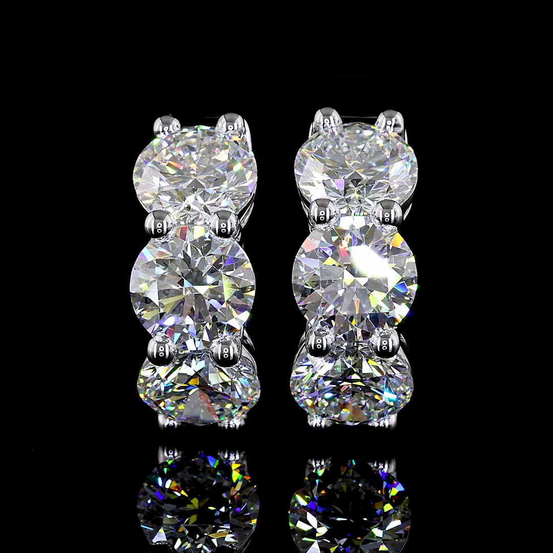 6.19 CTTW Round Lab Diamond Huggies Earring 19.25mm 14k White Gold E Color and VVS2 Clarity jewelry-spot-usa