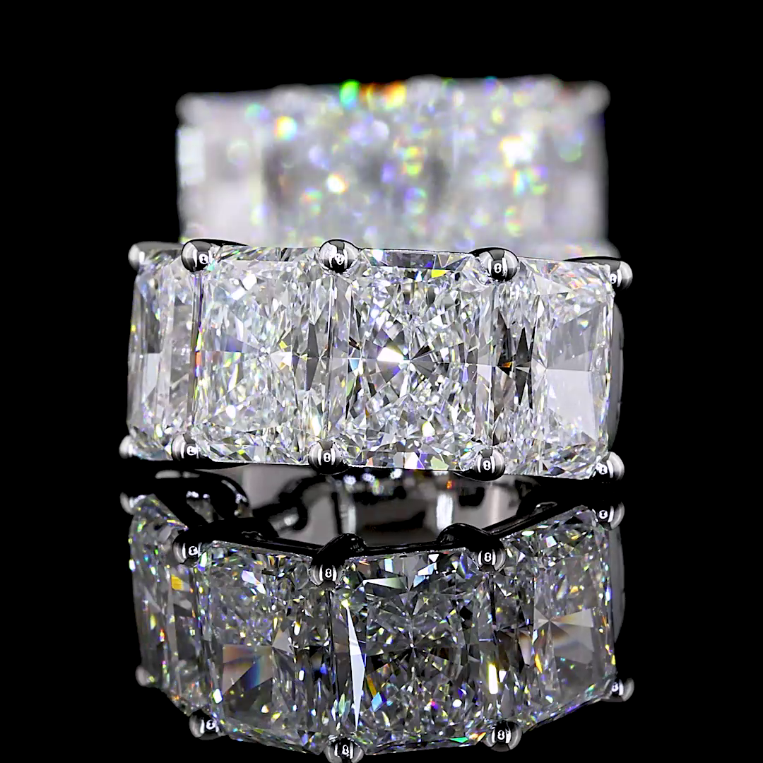 6.03 CTTW Radiant Lab Diamond Huggies Earring 16.15mm 14k White Gold E Color and VS Clarity jewelry-spot-usa