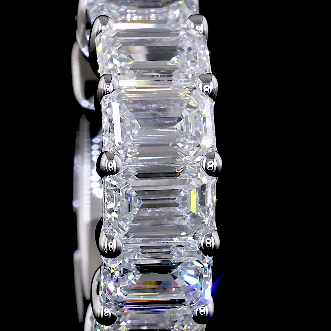 2.00 CTTW Emerald Lab Diamond Huggies Earring 14.33mm 14k White Gold E Color and VS Clarity jewelry-spot-usa