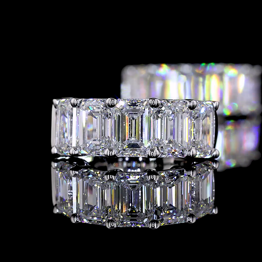 3.20 CTTW Emerald Lab Diamond Huggies Earring