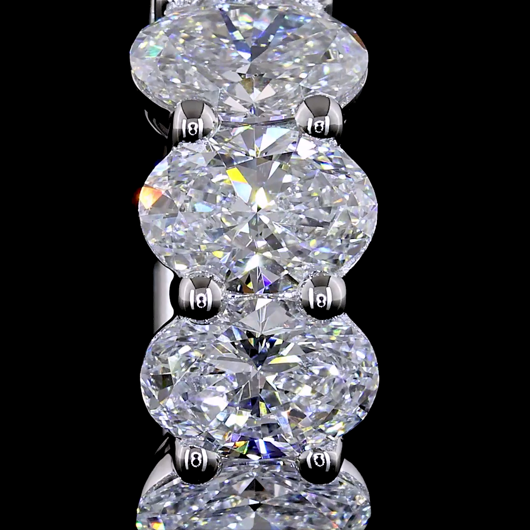 2.01 CTTW Oval Lab Diamond Huggies Earring 15.15mm 14k White Gold E Color and VS Clarity jewelry-spot-usa