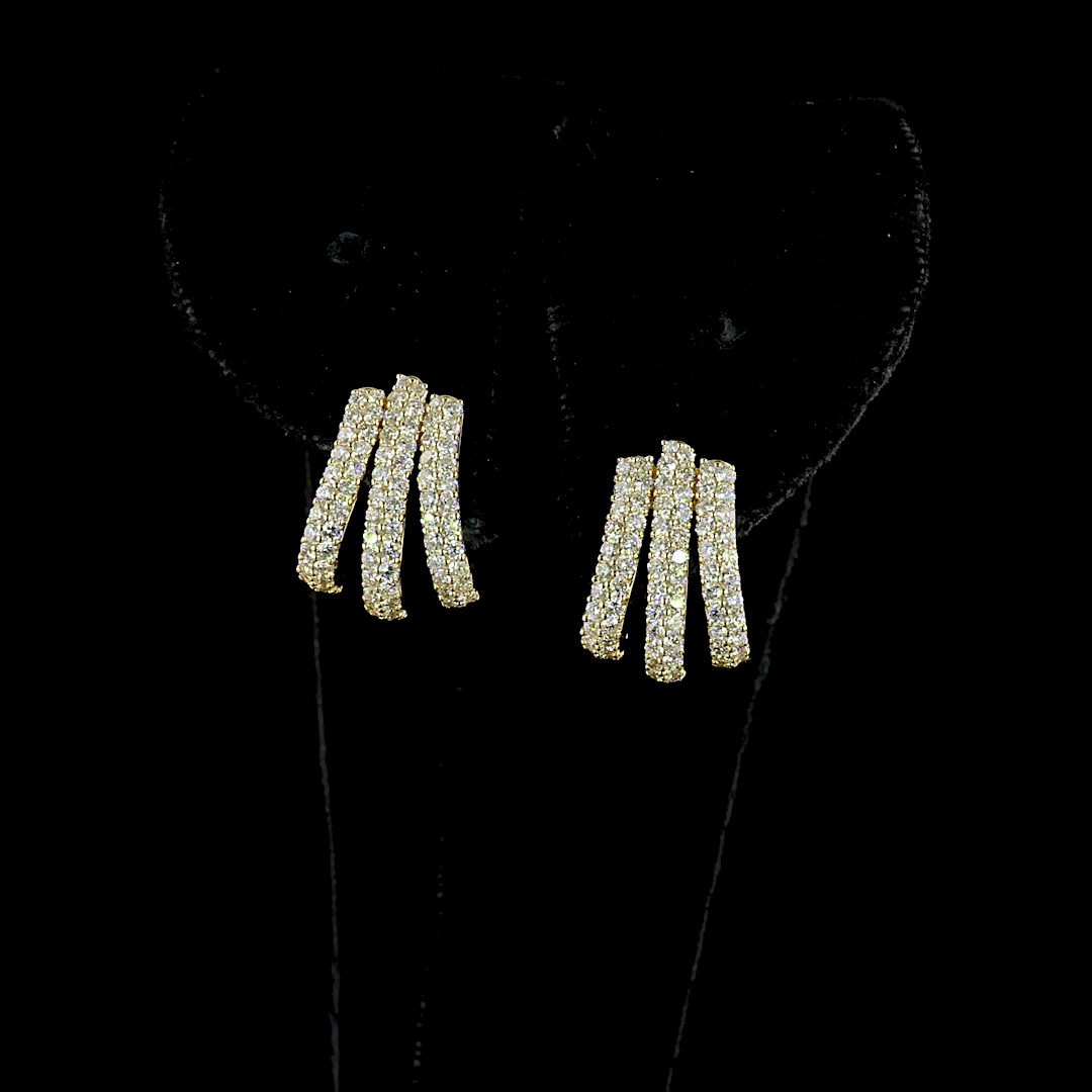 1.35 CTTW Round Lab Diamond Special Earring 14k Yellow Gold E Color and VS1 Clarity jewelry-spot-usa