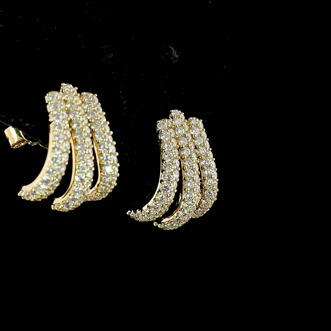 1.35 CTTW Round Lab Diamond Special Earring 14k Yellow Gold E Color and VS1 Clarity jewelry-spot-usa