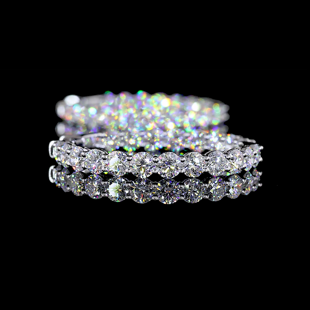 6.07 CTTW Round Lab Diamond Hoops Earring 38mm 14k White Gold F Color and VS1 Clarity jewelry-spot-usa