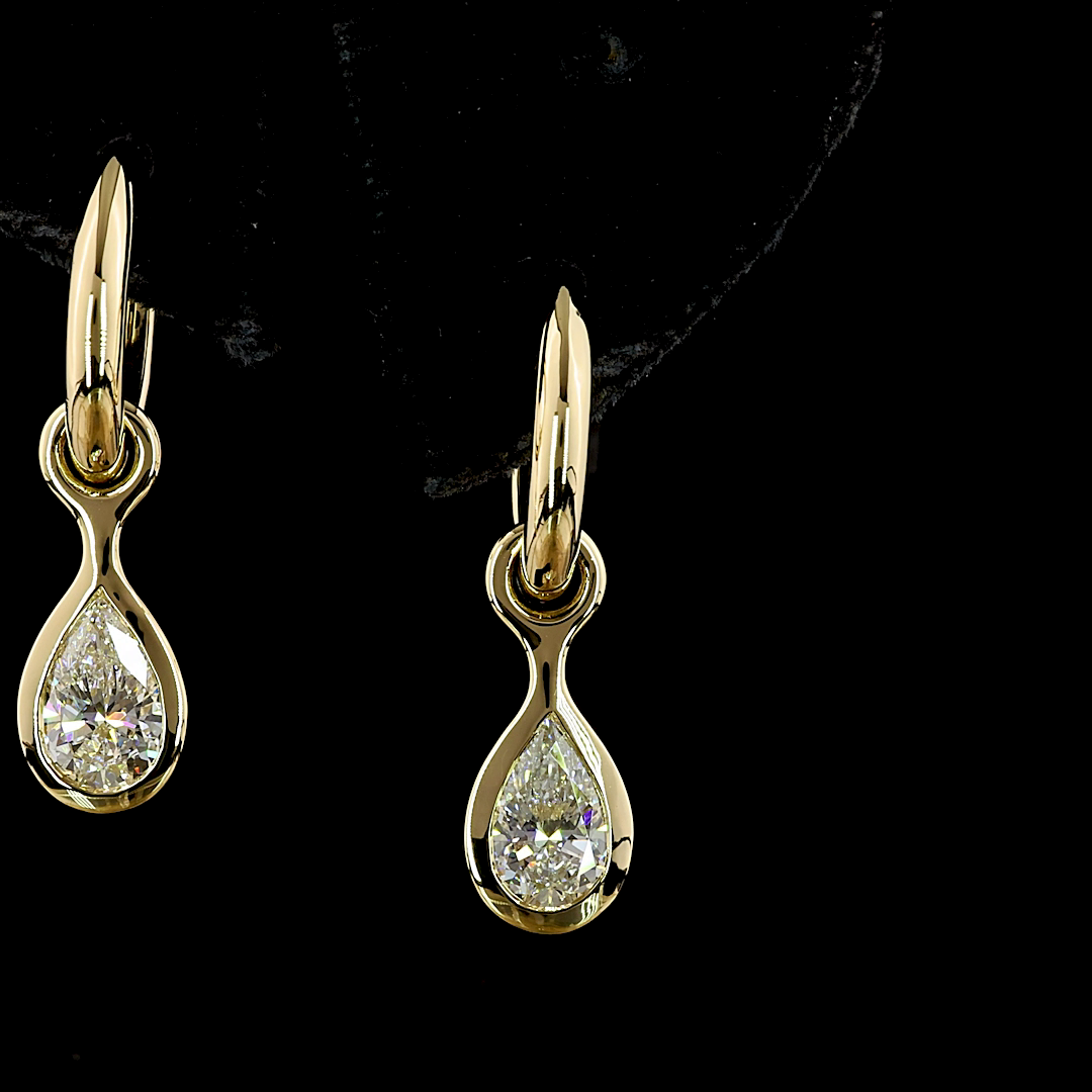 1.56 CTTW Pear Lab Diamond Hanging Earring (E Color and VS Clarity)