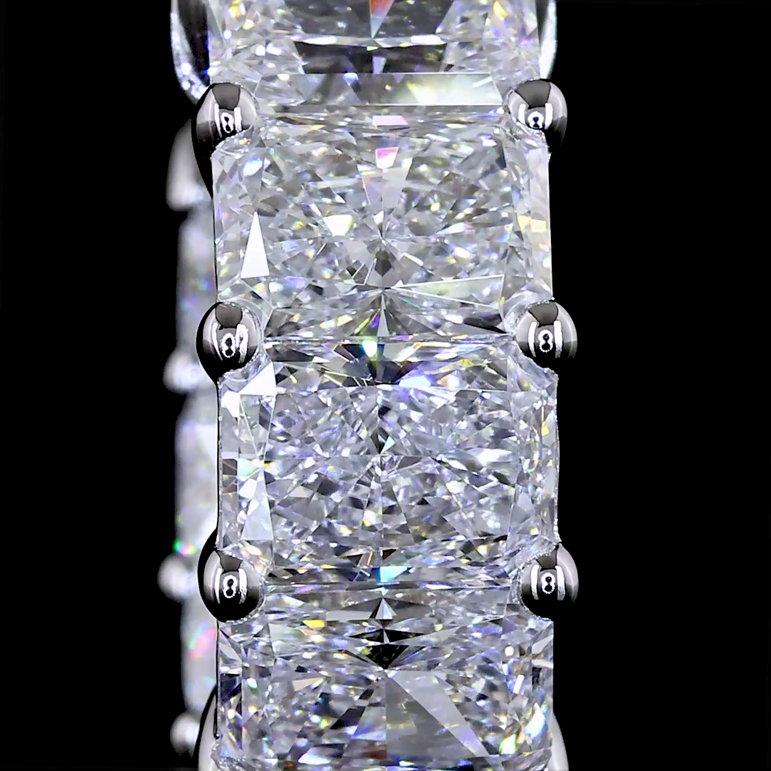 4.85 CTTW Radiant Lab Diamond Huggies Earring 14.64mm 14k White Gold E Color and VS1/VS2 Clarity jewelry-spot-usa