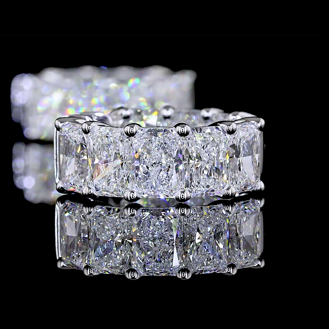 4.85 CTTW Radiant Lab Diamond Huggies Earring 14.64mm 14k White Gold E Color and VS1/VS2 Clarity jewelry-spot-usa