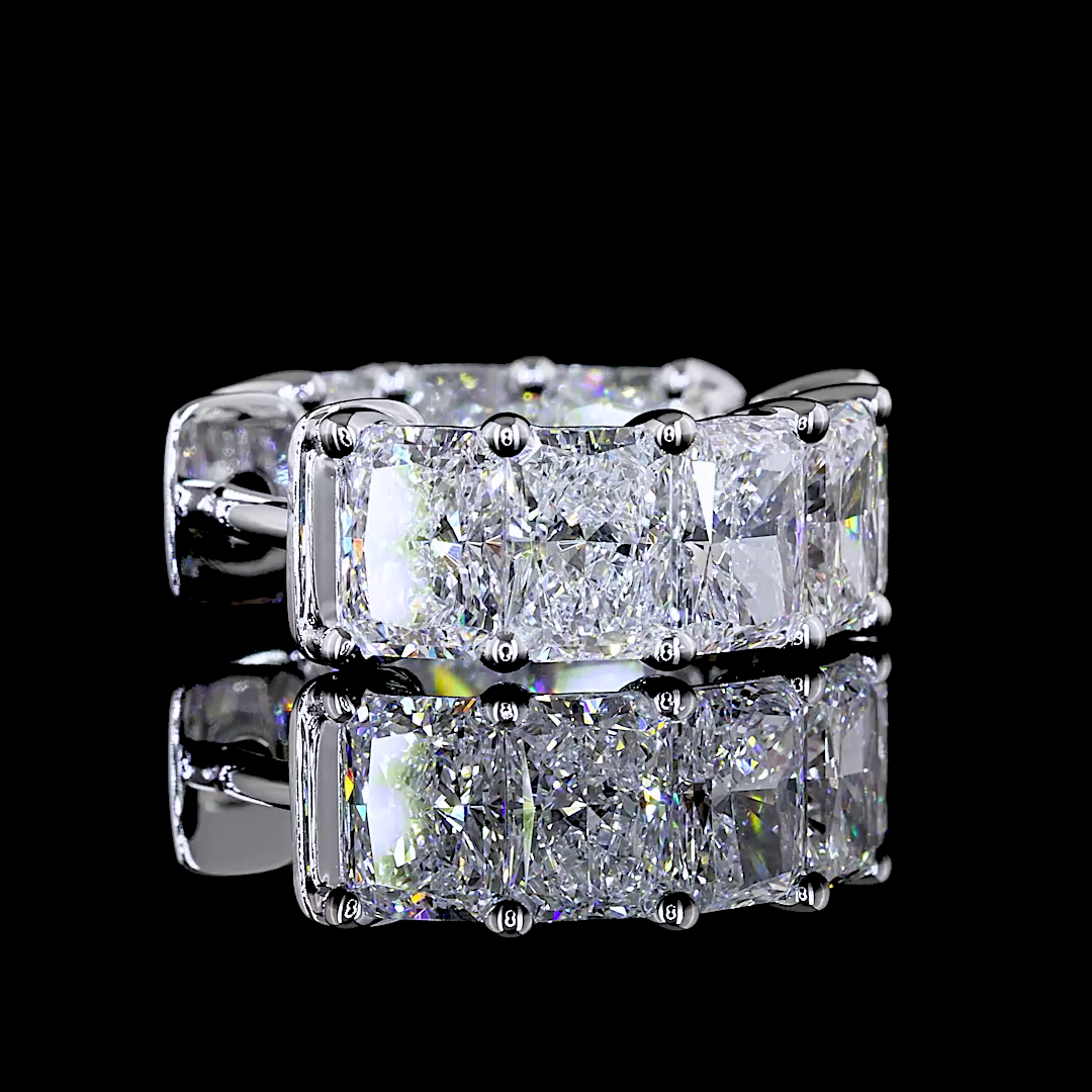 4.85 CTTW Radiant Lab Diamond Huggies Earring 14.64mm 14k White Gold E Color and VS1/VS2 Clarity jewelry-spot-usa