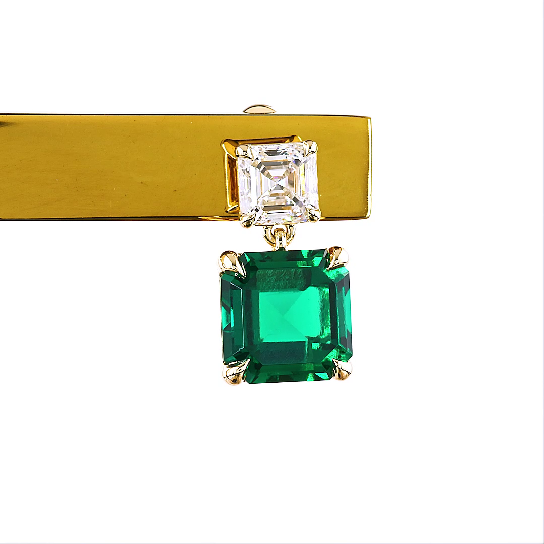 5.74 CTTW Asscher Lab Diamond Hanging Earring (VS1 Clarity)