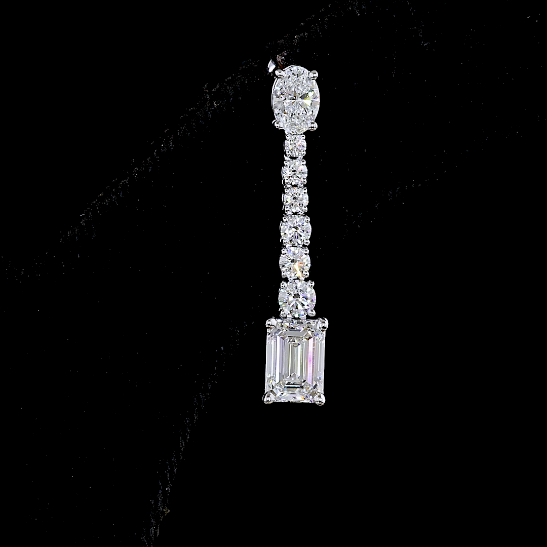 3.05 CTTW MIX Lab Diamond Hanging Earring 14k White Gold E Color and VS2 Clarity jewelry-spot-usa