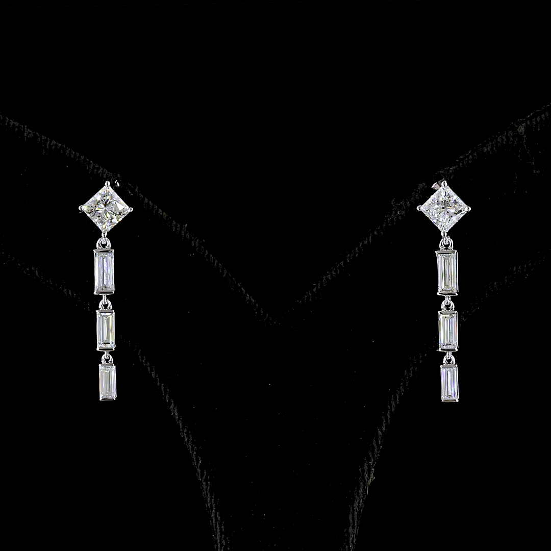 2.03 CTTW MIX Lab Diamond Hanging Earring