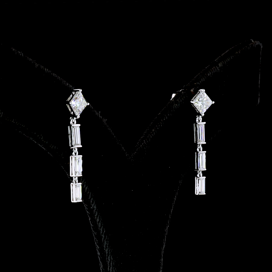 2.03 CTTW MIX Lab Diamond Hanging Earring