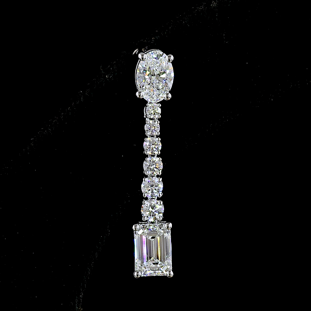 4.78 CTTW MIX Lab Grown Diamond Hanging Earring Size 35.7 (E Color and VVS2 Clarity)