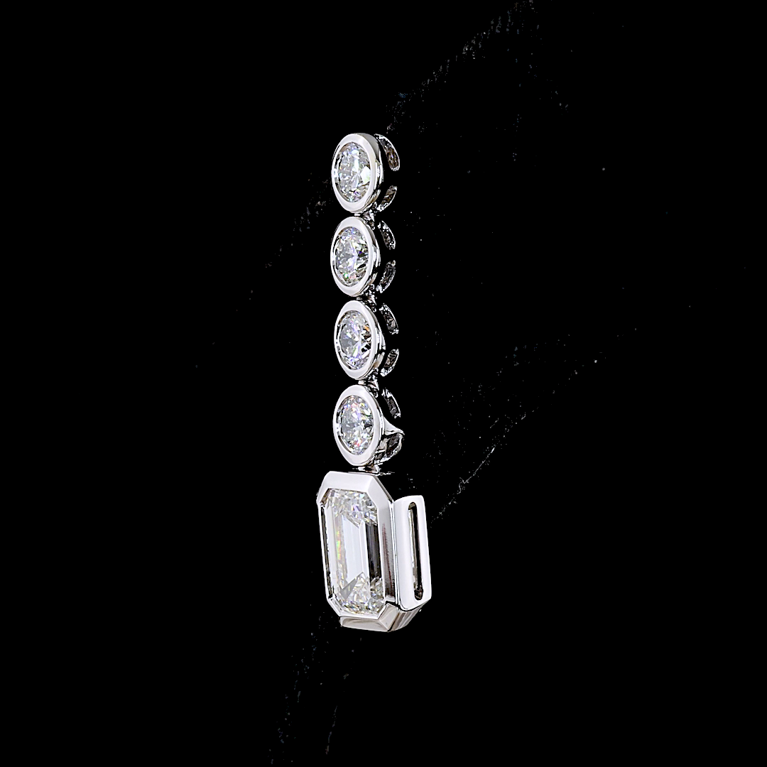 2.59 CTTW MIX Lab Diamond Hanging Earring 14k White Gold E Color and VS2 Clarity jewelry-spot-usa
