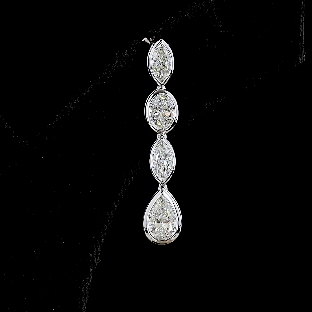 3.32 CTTW MIX Lab Diamond Hanging Earring 14k White Gold