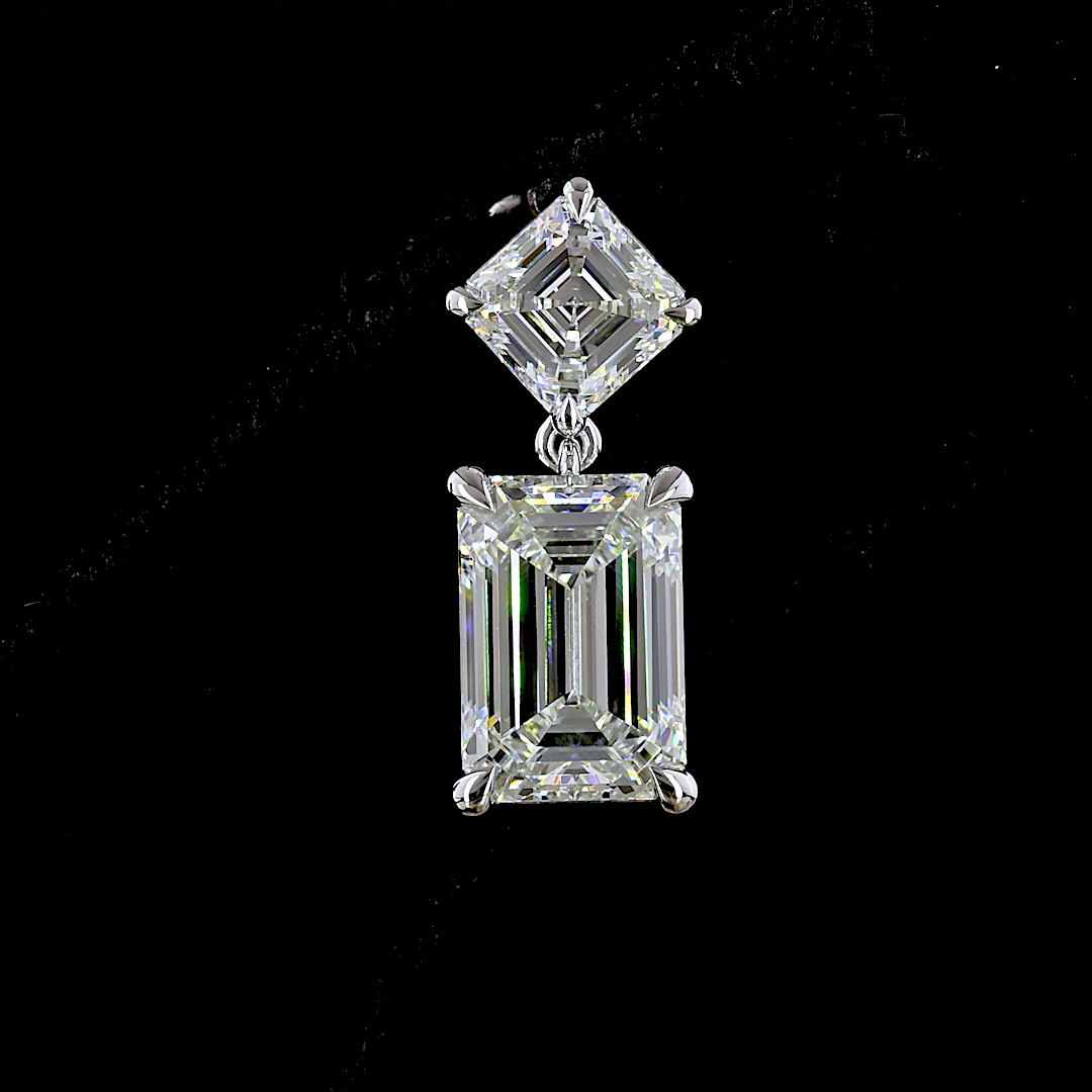 8.21 CTTW MIX Lab Diamond Hanging Earring (F Color and VS2 Clarity)